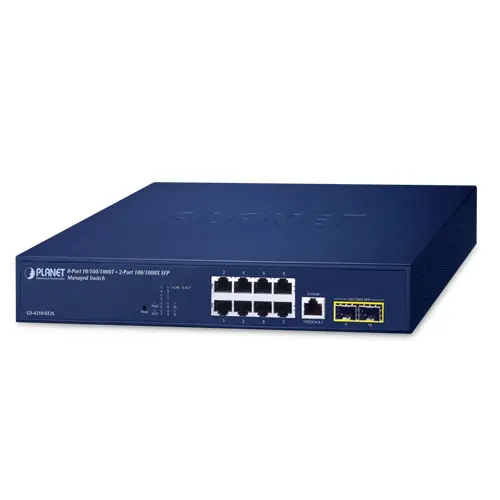 [851762013] PLANET GS-4210-8T2S – 8-Port Gigabit + 2-Port SFP L2/L4 Managed Switch with IPv4/IPv6 and SNMP Support